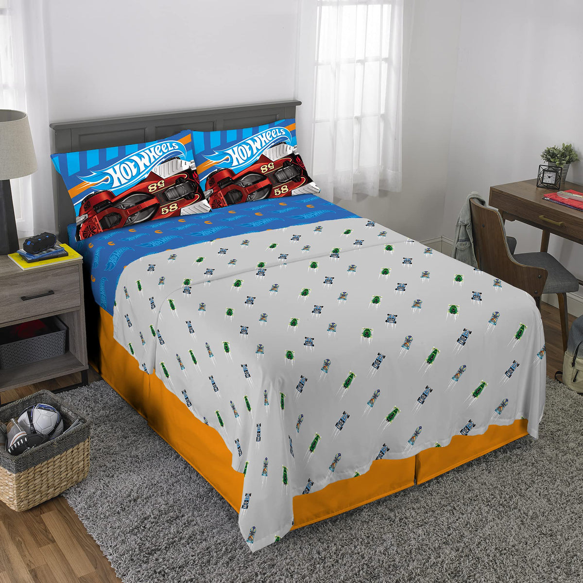 Franco Kids Bedding Hot Wheels 4 Piece Full Size Sheet Set