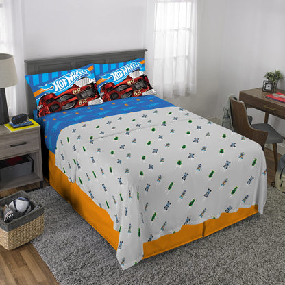 Franco Kids Bedding Hot Wheels 4 Piece Full Size Sheet Set