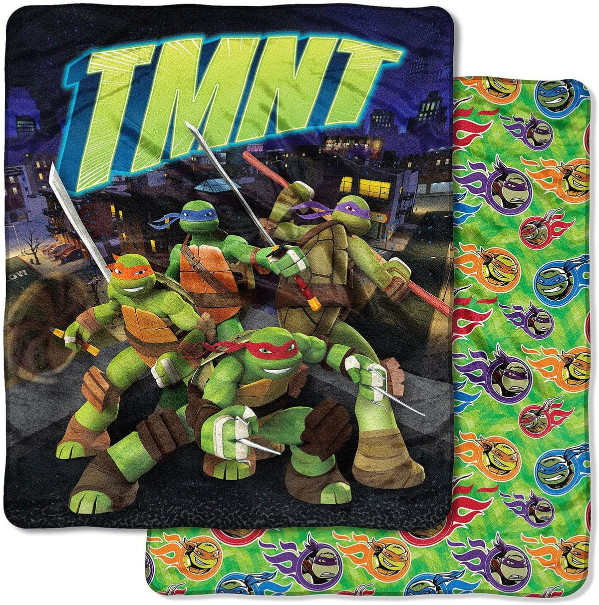 Ninja Turtle Nickelodeon’s Teenage Mutant City Slick” Double-Sided Cloud Throw, 60" x 70"