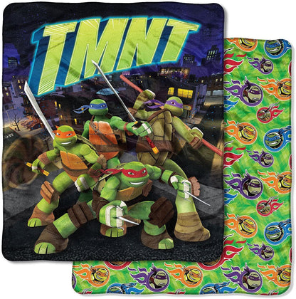 Ninja Turtle Nickelodeon’s Teenage Mutant City Slick” Double-Sided Cloud Throw, 60" x 70"