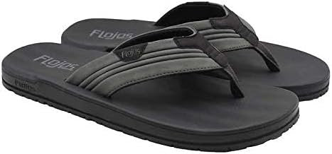 Flojos Men's Sandals Memory Foam Black/Gray - Size 9