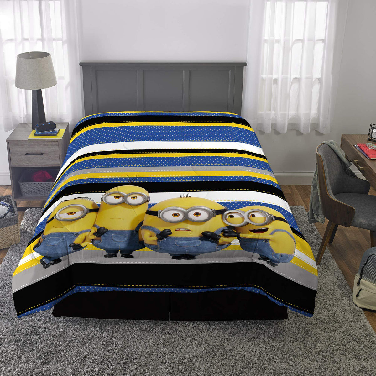 Minions The Rise Of Gru Reversible Comforter, Twin/Full,