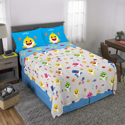 Franco Kids Bedding Baby Shark Full Size Sheet Set