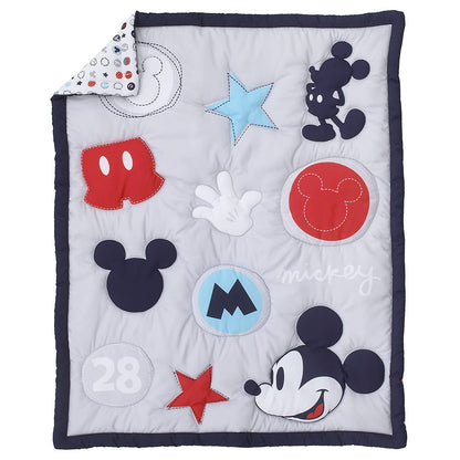 Disney Minnie Mouse Pretty in Pink 3 Piece Nursery Crib Bedding Set, Pink, Grey, Rose