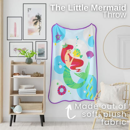 Franco The Little Mermaid Ariel Micro Raschel Throw, 46 in x 60 in