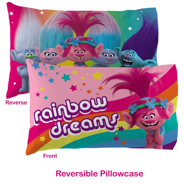 DreamWorks Trolls 5 Piece Twin Bedding Set, with Bonus Tote