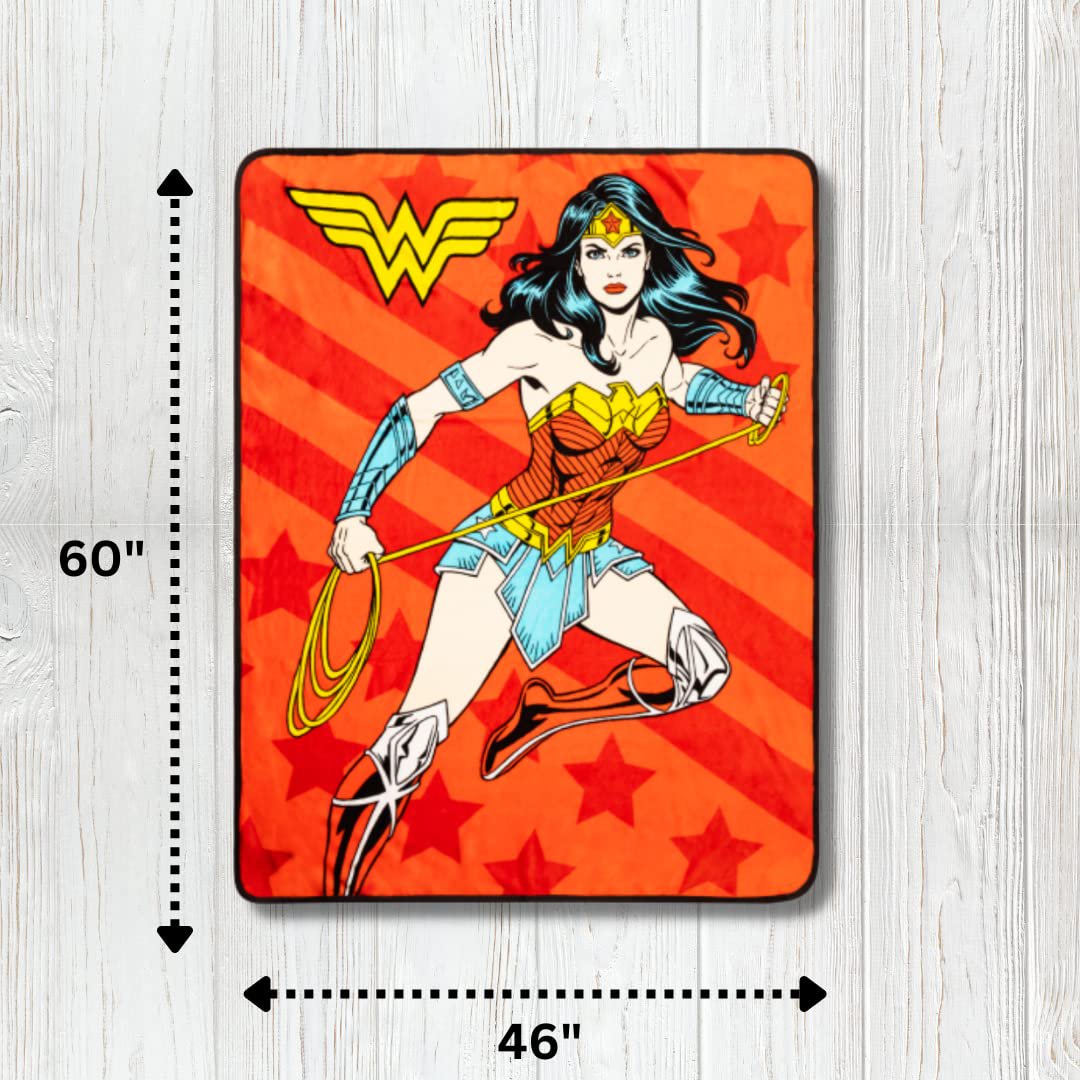 Franco Collectibles Wonder Woman Micro Raschel Throw, 46 in x 60 in