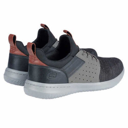SKECHERS Men's Delson 3.0 Athletic Shoe (Black/Grey, 12 REG) New NWB