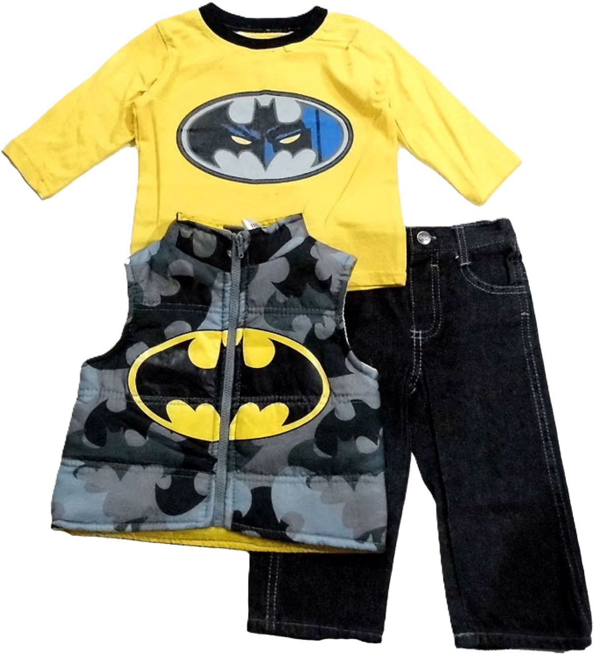 Batman Little Boys' Toddler 3 Piece Vest Set