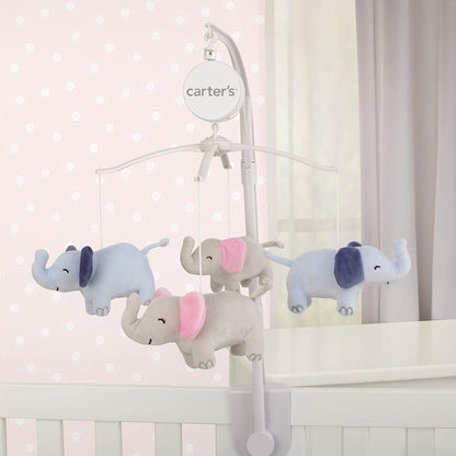 Carter's Sweet Floral Elephants Musical Mobile - Periwinkle, Grey