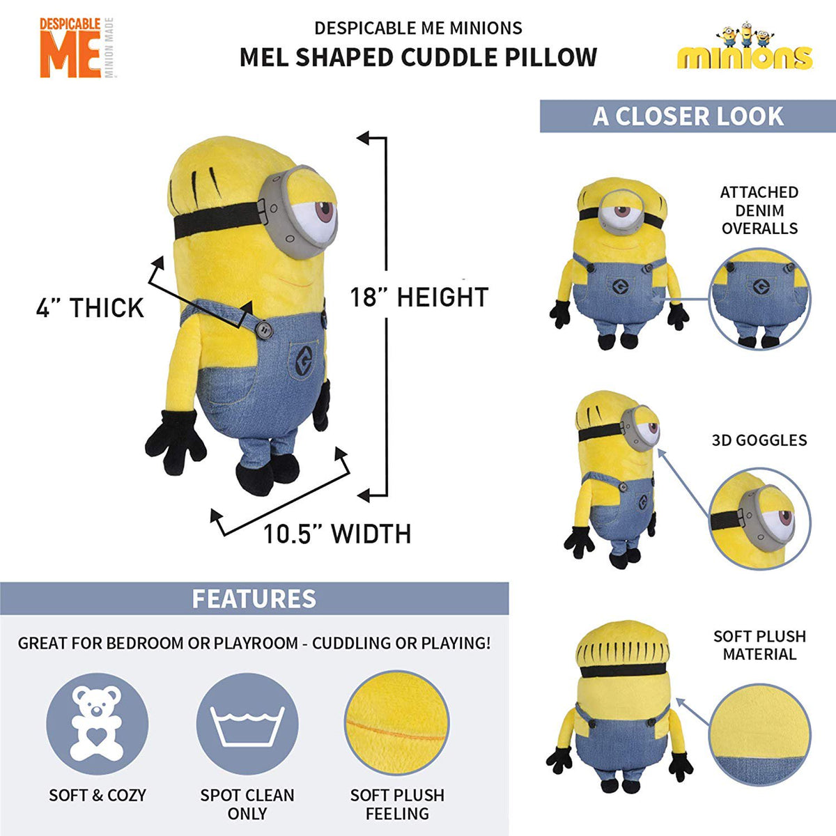 Despicable Me Minions 'Mel' Character Pillow Buddy