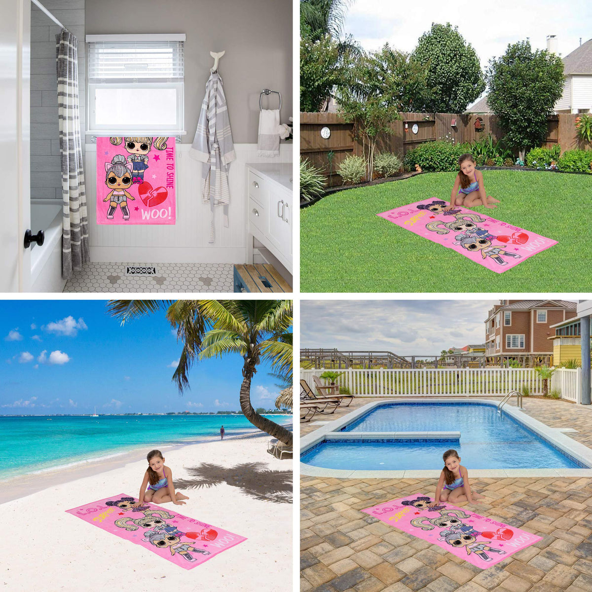 Franco Kids LOL Surprise Bath/Pool/Beach Towel, 58 in x 28 in,
