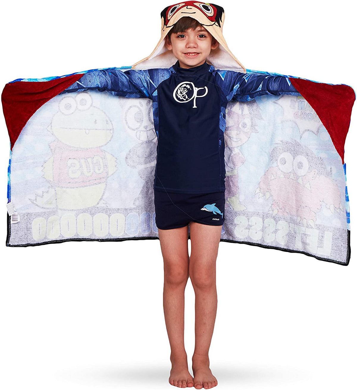 Ryan’s World Cotton Terry Hooded Towel Wrap, 24" x 50"