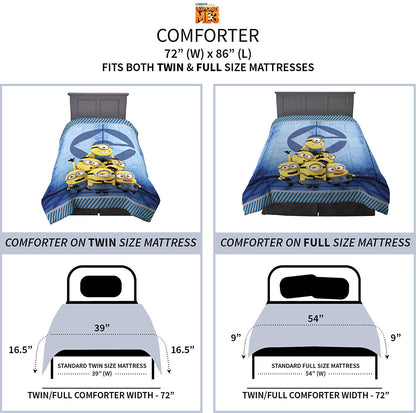 Franco Kids Bedding Despicable Me Minions Twin/Full Comforter, Size 72" x 86"