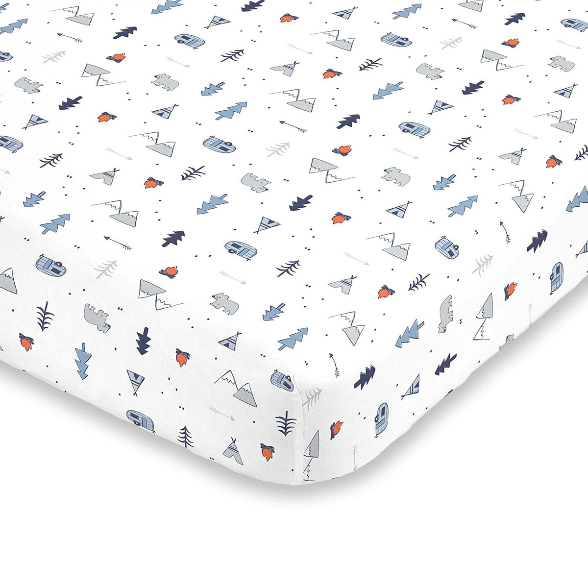 Carter's Explore Baby Bear 4 Piece Crib Bedding Set - Comforter, Cotton Crib Sheet, Dust Ruffle, Changing Pad Cover