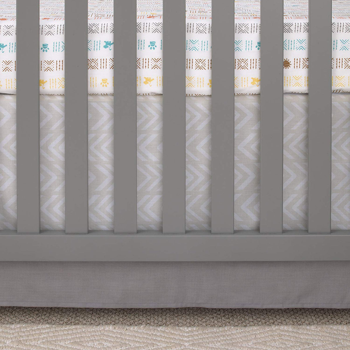 Disney Lion King Simba and Nala 3-Piece Nursery Crib Bedding Set, Ivory/Sage/Grey/Yellow