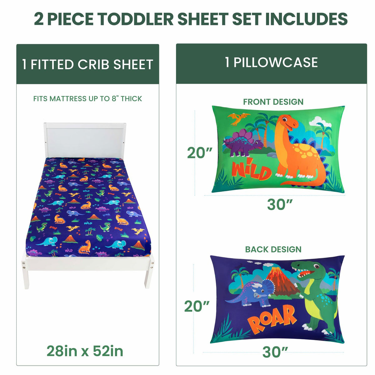 Todays Kids 2-Piece Unicorn Bedding Toddler Sheet Set - Breathable 100% Soft Brushed Microfiber Polyester, Standard Size Crib Sheet Set - Gentle on Delicate Skin - Fitted Toddler Sheets & Pillowcase