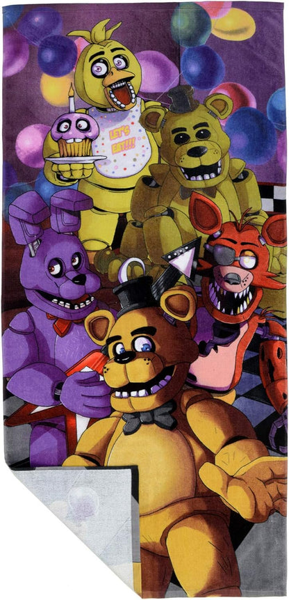 Franco Kids Cotton Beach Towel, 58 in x 28 in, Five Nights at Freddy's