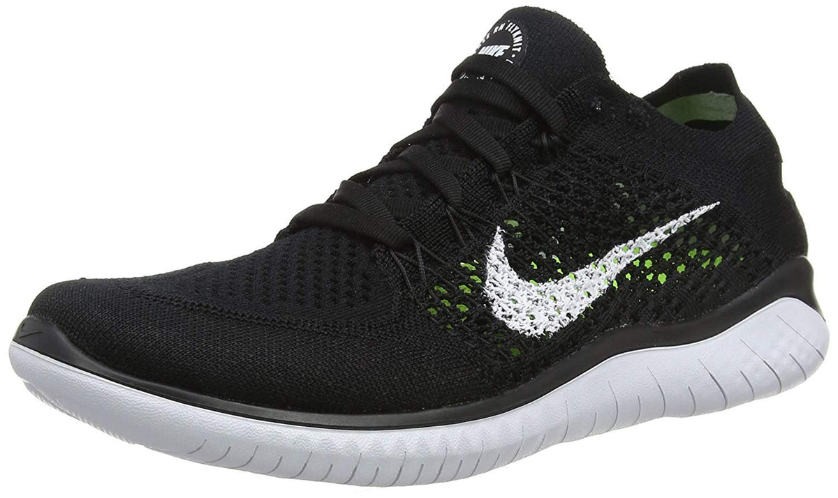 Nike Womens Free RN Flyknit 2018 Running Shoes (7 B(M) US) Black/White