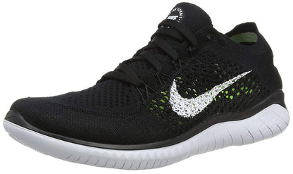 Nike Womens Free RN Flyknit 2018 Running Shoes (7 B(M) US) Black/White