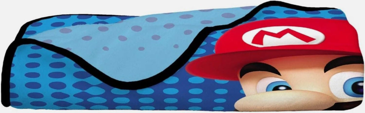 Franco Kids Bedding Super Mario Plush Micro Raschel Twin Size Blanket, 62 in x 90 in