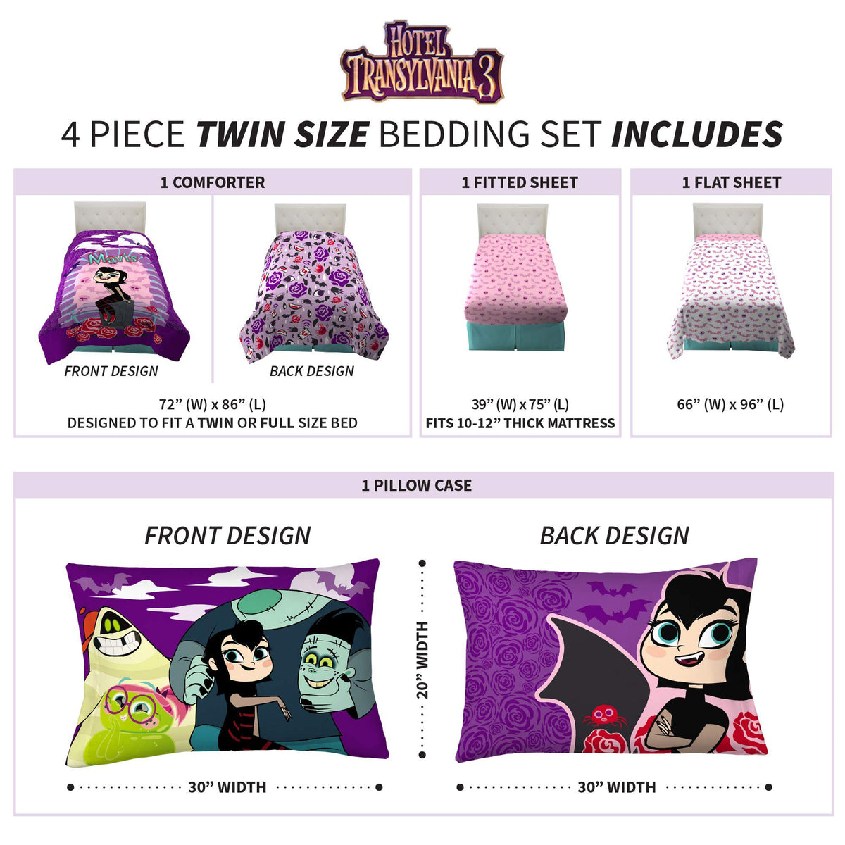 Franco Kids Bedding Hotel Transylvania Twin Comforter and Sheet Set
