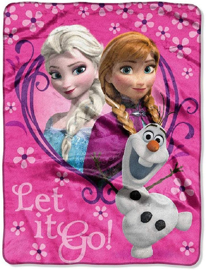 Northwest Disney Frozen Springtime Let It Go! Silk Touch Plush Throw Pink