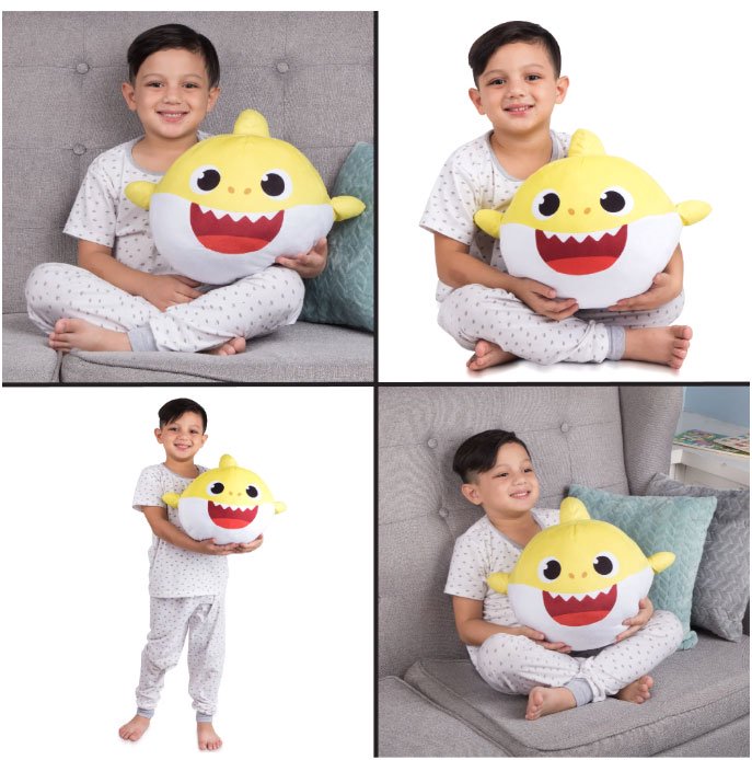 Baby Shark Kids Plush Cuddle and Decorative Pillow Buddy, Yellow 15" Tall