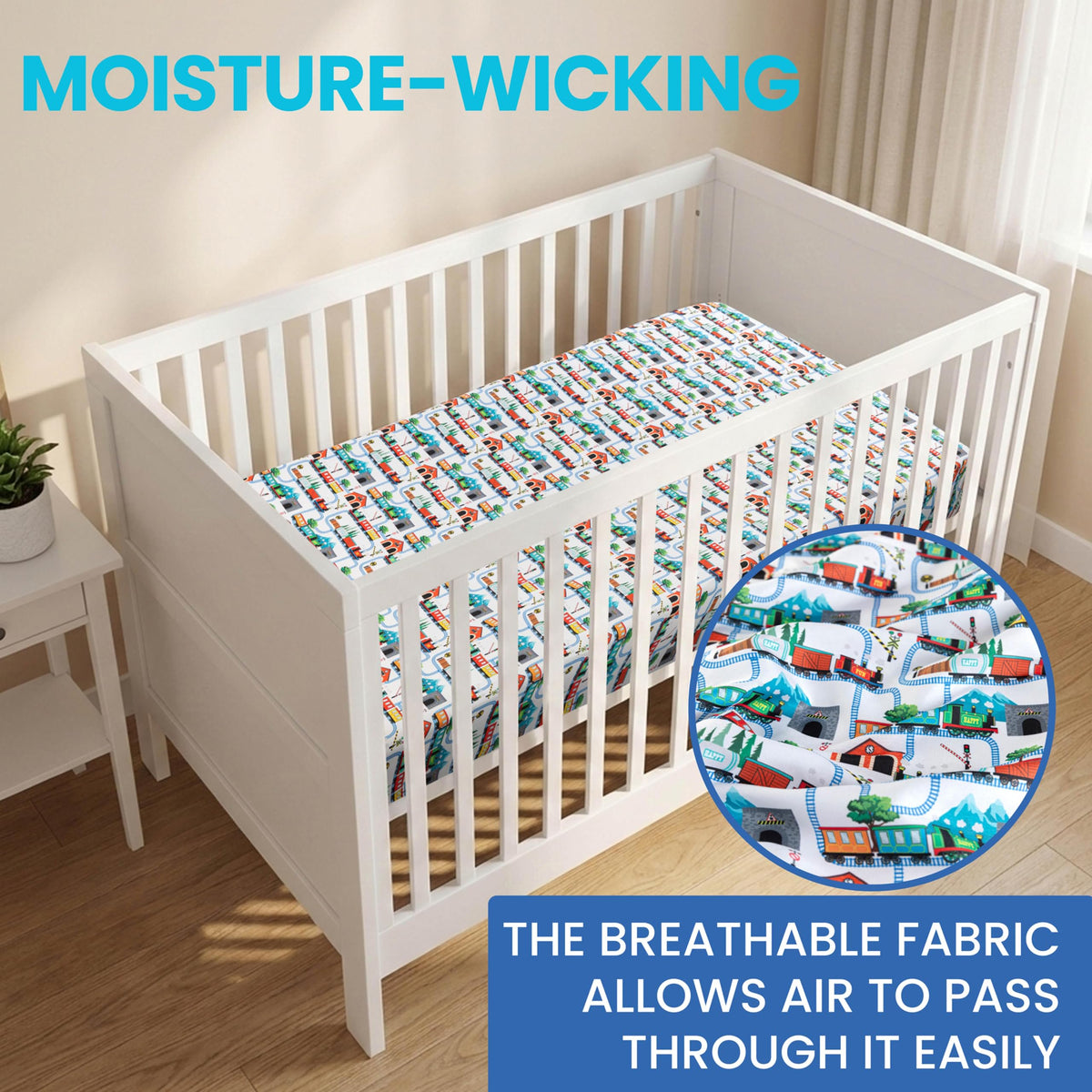 Today's Kids 1-Pack Monster Truck Fitted Baby Crib Sheet Boy - Soft & Breathable Printed Nursery Toddler Bed Sheets for Boys, Elastic Edge with Deep Pockets, Machine Washable, Fits 28" x 52" Mattress