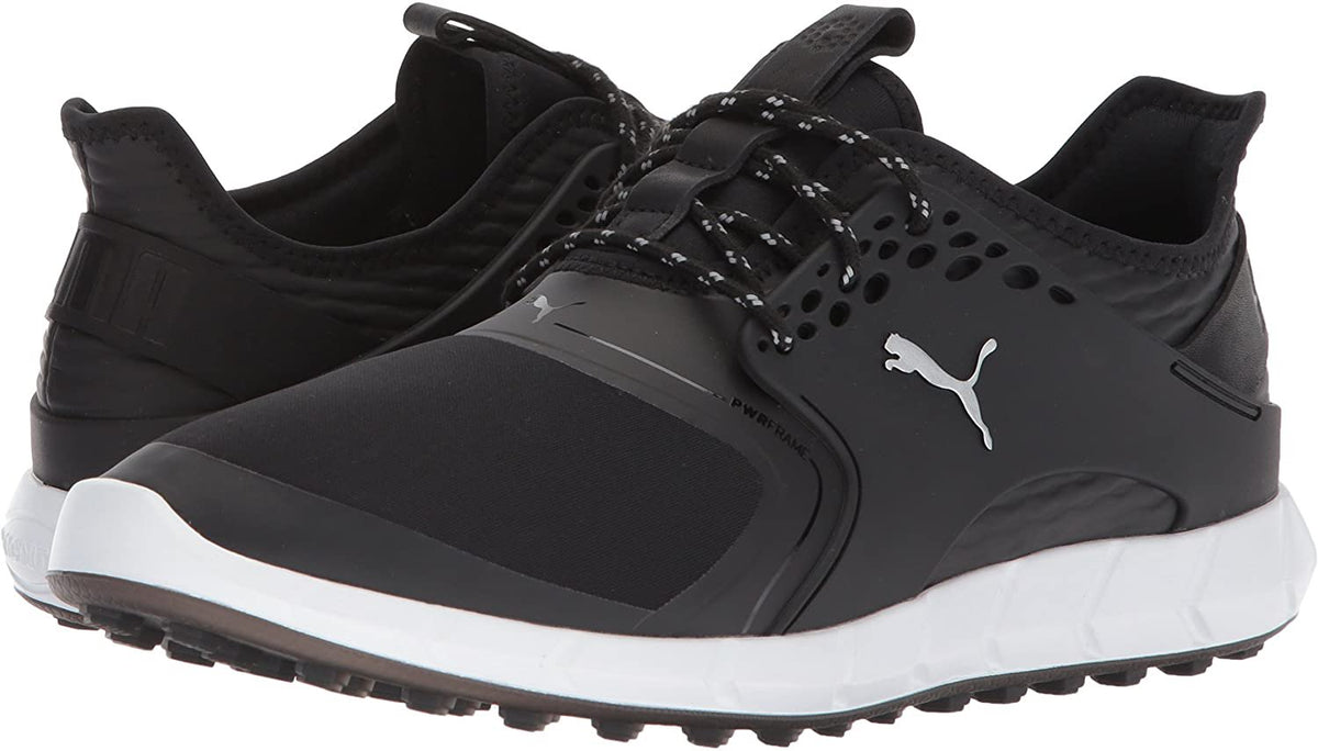 Puma Golf Men's Ignite Pwrsport Golf Shoe, Black/Silver, 8 Medium US