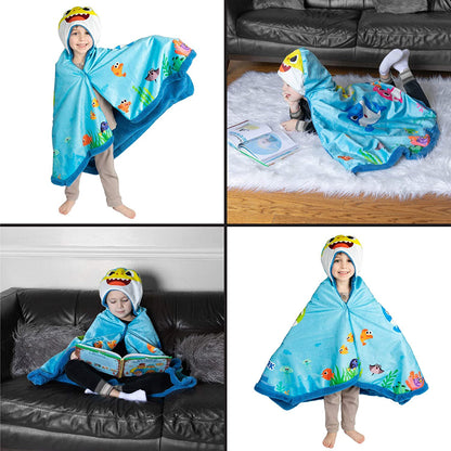 Baby Shark Kids Snuggle Wrap Wearable Blanket, 31 in x 55 in