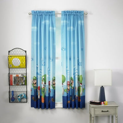 Super Mario Kids Window Curtains Drapes Set 82" x 63"