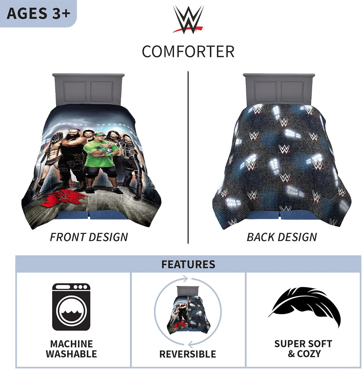 Franco Kids Bedding WWE Armageddon Twin/Full Comforter & Sham Set