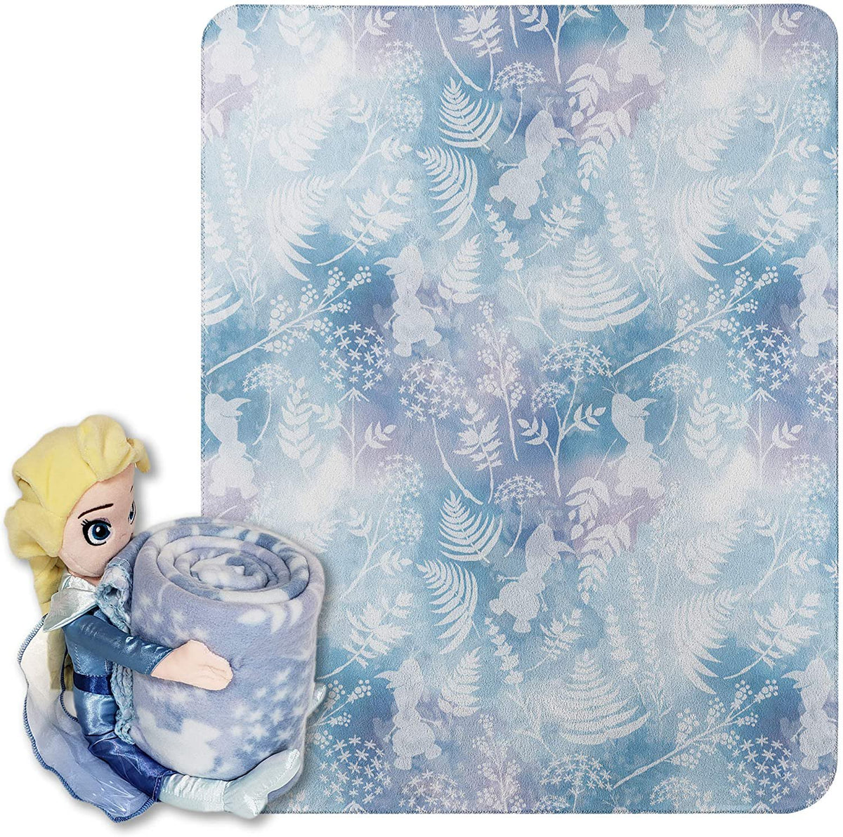 Disney Frozen 2, "Olaf Knows" Character Shaped Pillow & Fleece Throw Blanket Set, 40" x 50"