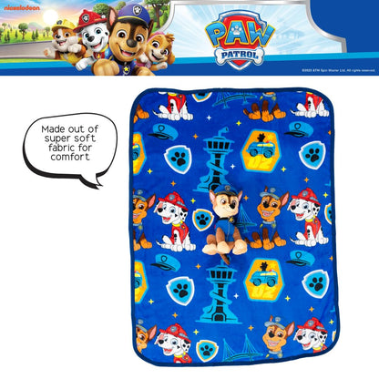 Paw Patrol Chase Kids Plush Cuddle Pillow and Throw 2 Piece Set, 40 in x 50 in