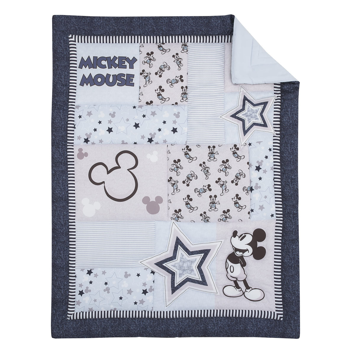 Disney Mickey Mouse Timeless Mickey Blue 3 Piece Crib Bedding Set