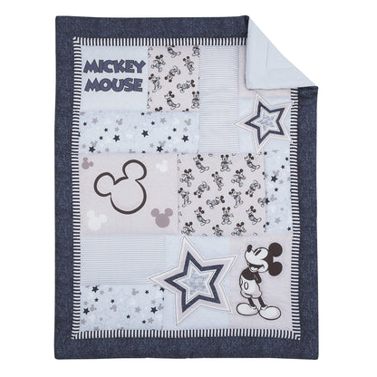Disney Mickey Mouse Timeless Mickey Blue 3 Piece Crib Bedding Set