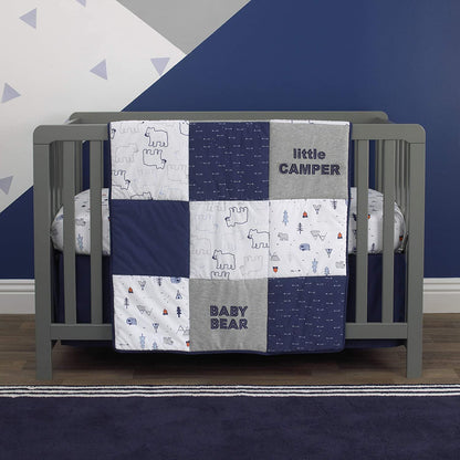 Carter's Explore Baby Bear 4 Piece Crib Bedding Set - Comforter, Cotton Crib Sheet, Dust Ruffle, Changing Pad Cover