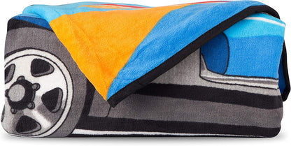 Hot Wheels Micro Raschel Blanket, 62 in x 90 in, Super Soft Plush