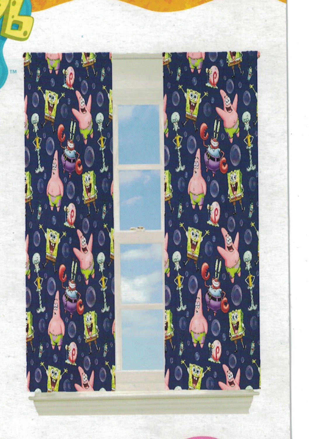 Franco Kids Spongebob Squarepants Room Darkening Window Curtains Drapes Set 84 in x 63 in