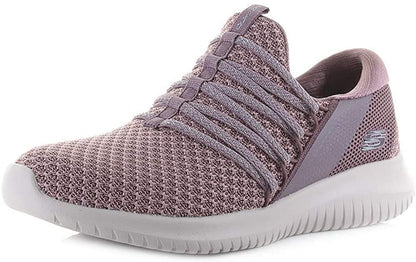 Skechers Womens Ultra Flex Bright Future Mauve Slip On Bungee Trainers Size 7.5