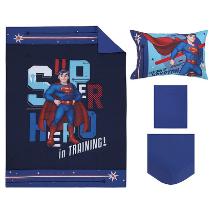 Superman 4 Piece Toddler Bedding Set - Super Hero in Training