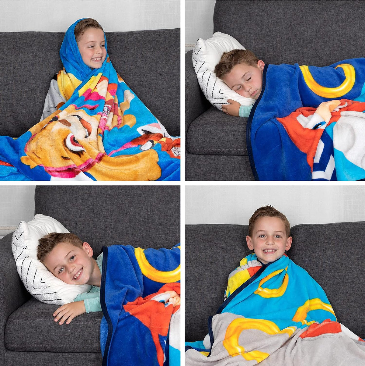 Franco Kids Sonic The Hedgehog Plush Micro Raschel Blanket, 62 in x 90 in