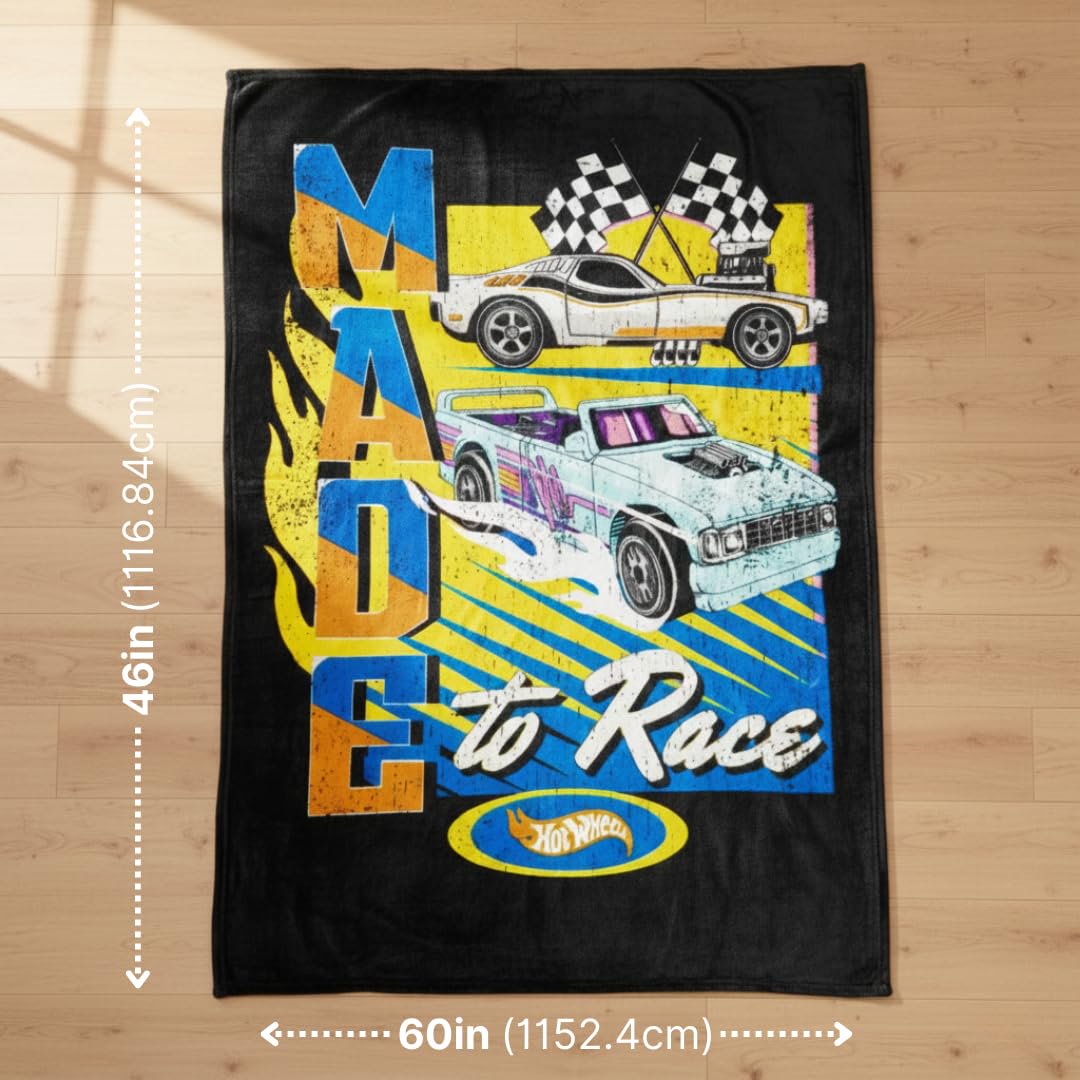 Franco Hot Wheels Kids Plush Throw Blanket, 46 in x 60 in