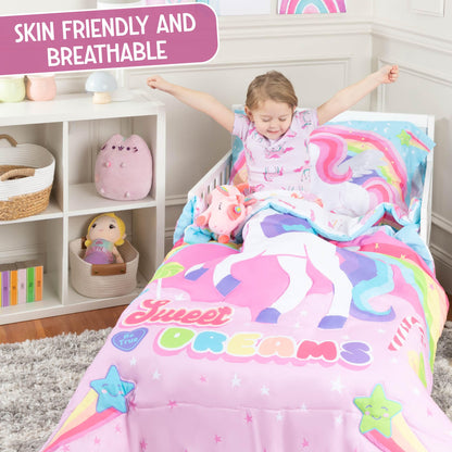 Todays Kids Monster Trucks Toddler Bedding Set for Boys - 4-Piece Toddler Bed Comforter Sets for Boys, Reversible Comforter & Pillowcase, Flat Sheet, Fitted Sheet, Breathable & Super Soft Microfiber