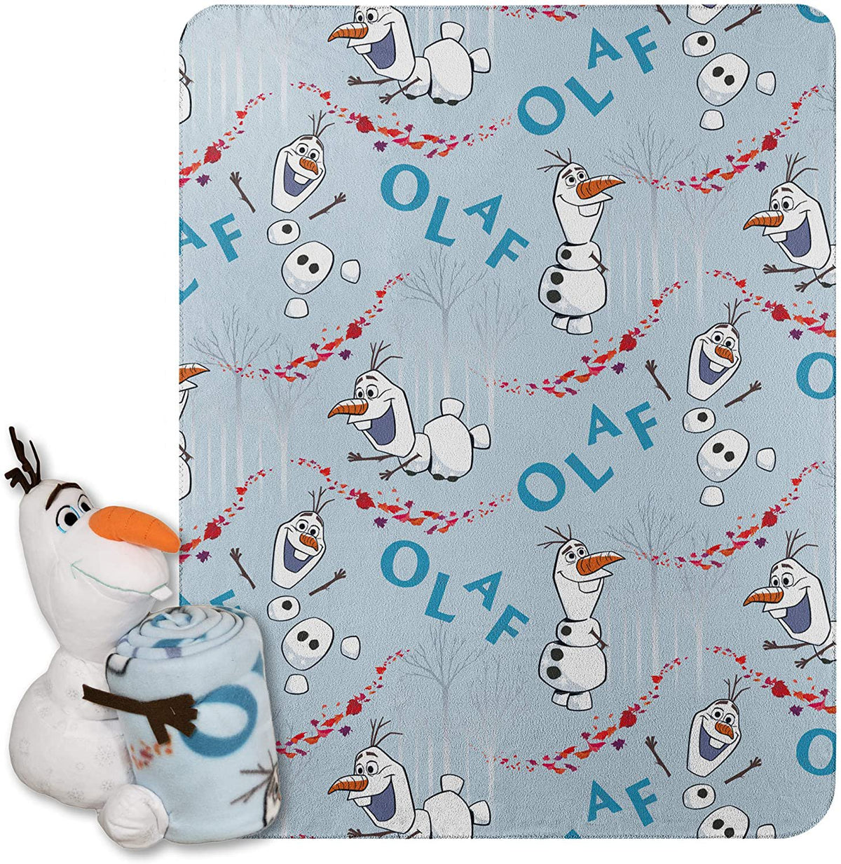 Disney Frozen 2, "Olaf Knows" Character Shaped Pillow & Fleece Throw Blanket Set, 40" x 50"