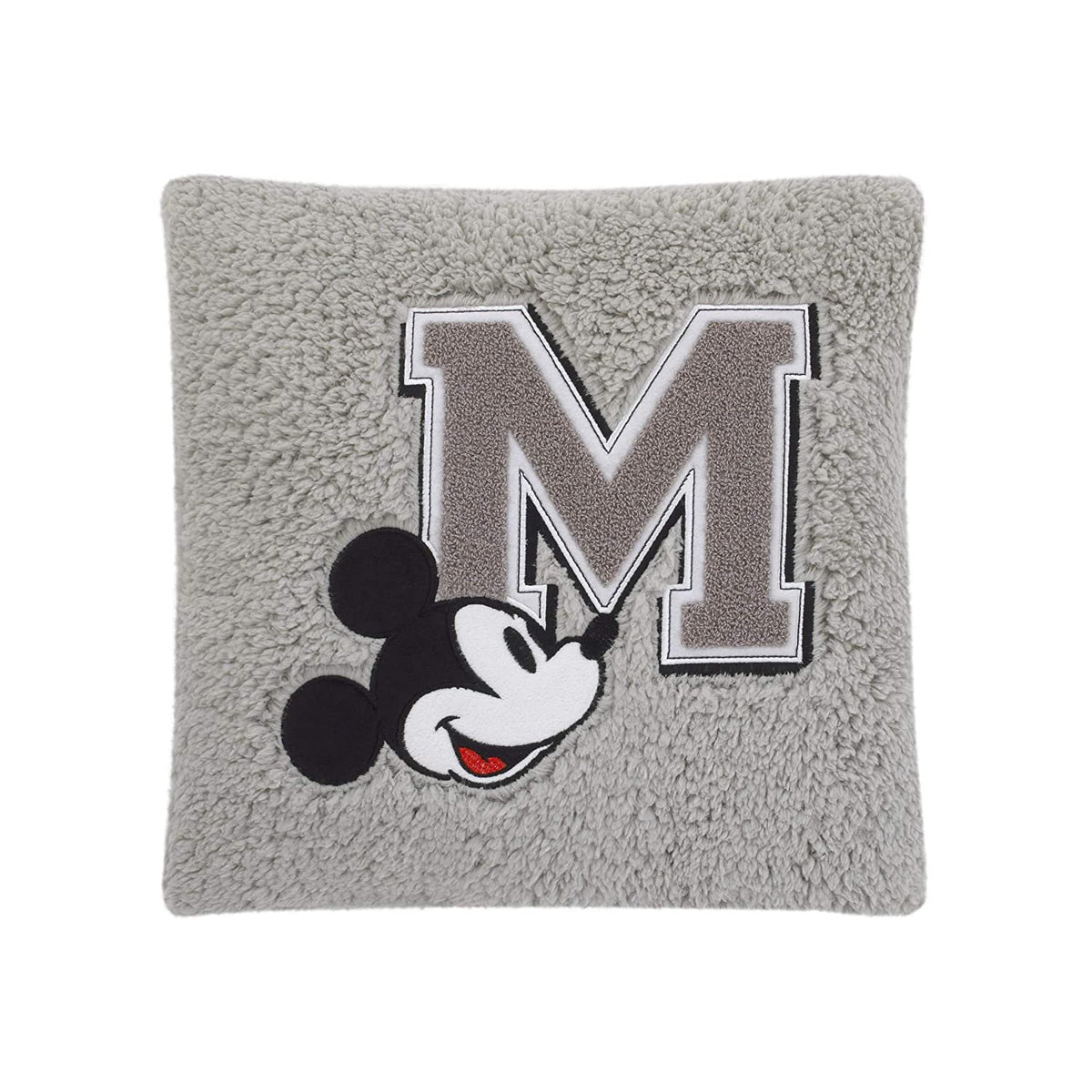 Disney Minnie Mouse Plush Decorative Sherpa Pillow with M Applique