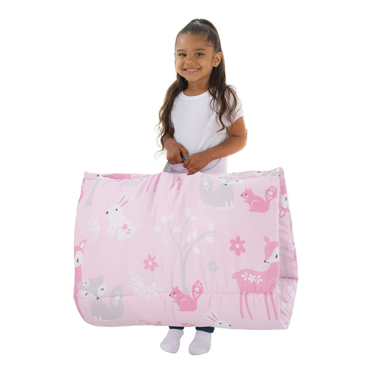 Everything Kids Pink Fox Deluxe Easy Fold Nap Mat