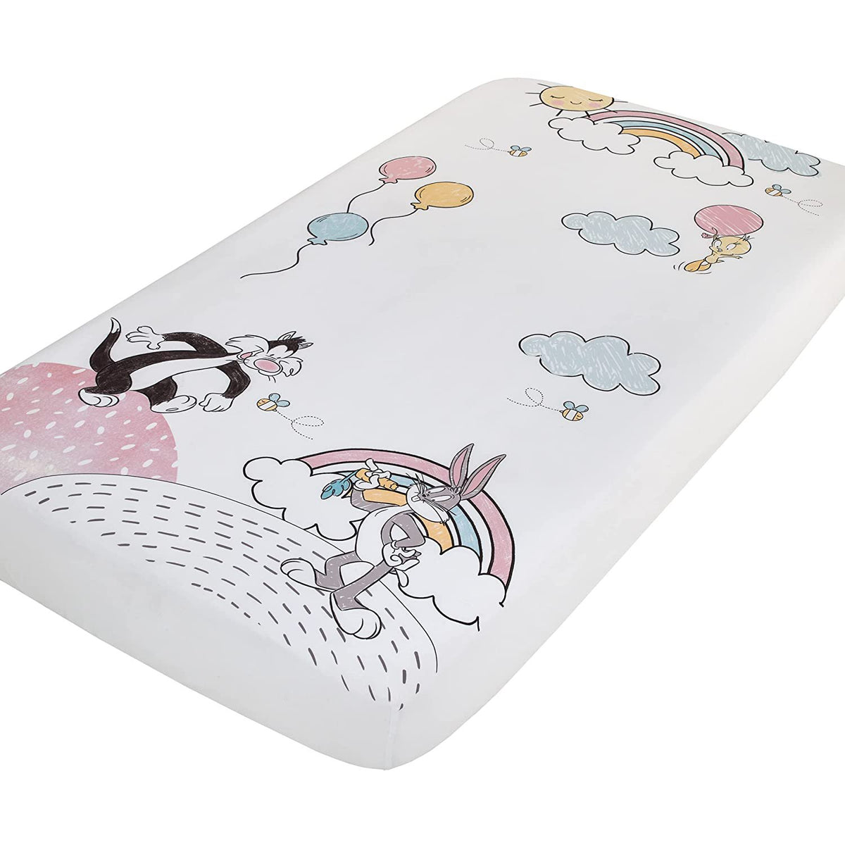 NoJo Aztec Mix & Match 100% Cotton Grey/Fox Fitted Crib Sheet, Navy, Orange, Aqua, Ivory