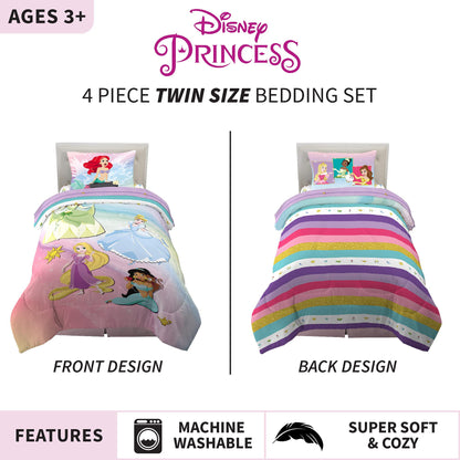 Disney Princess Ariel Twin Comforter & Sheets, 4 Piece Set